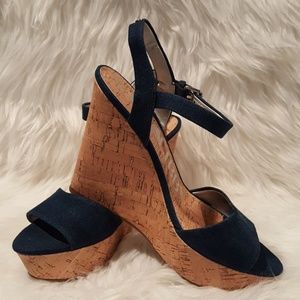 NWOT Denim Wedges